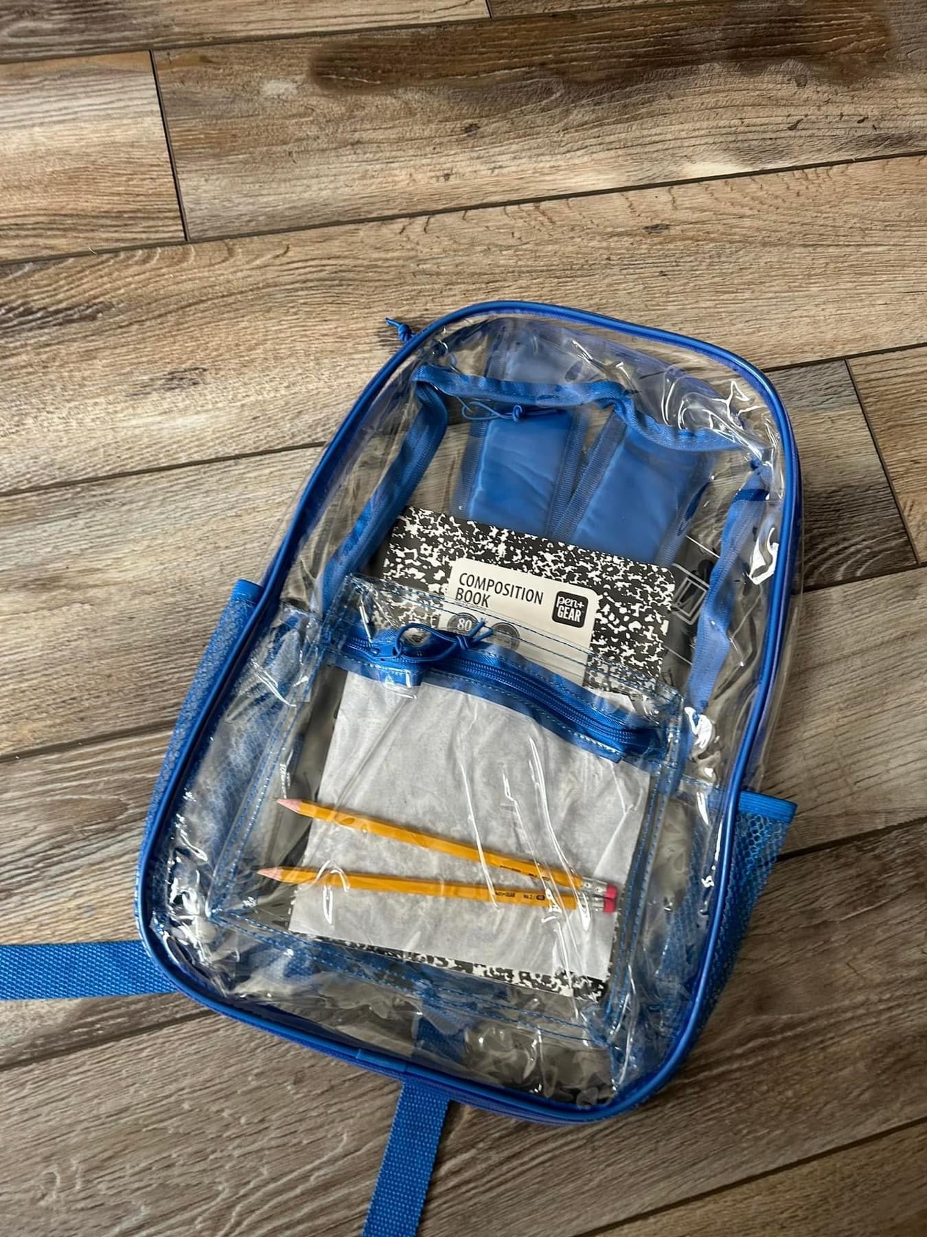 Clear Backpack W/ School Supplies