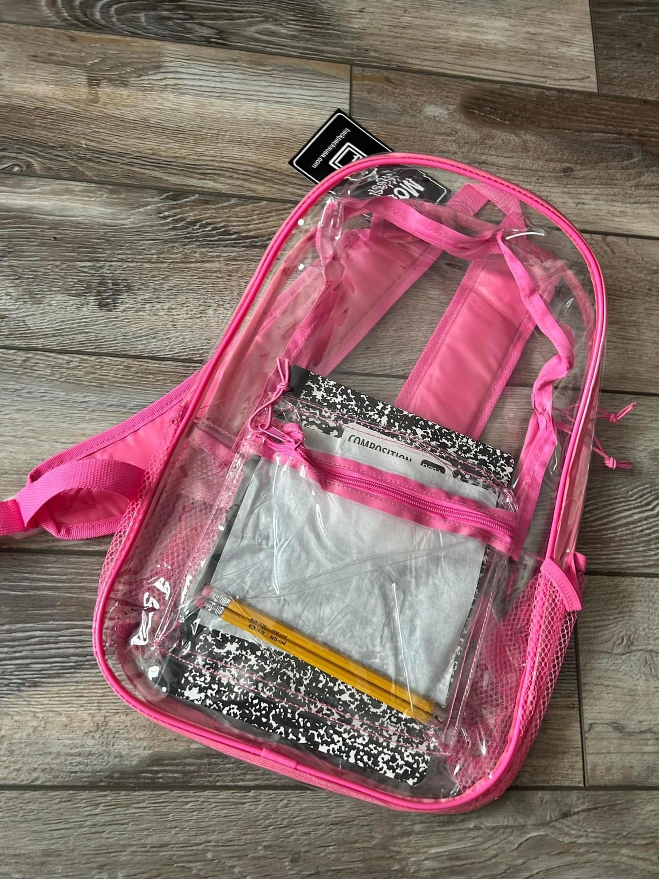 Clear Backpack W/ School Supplies